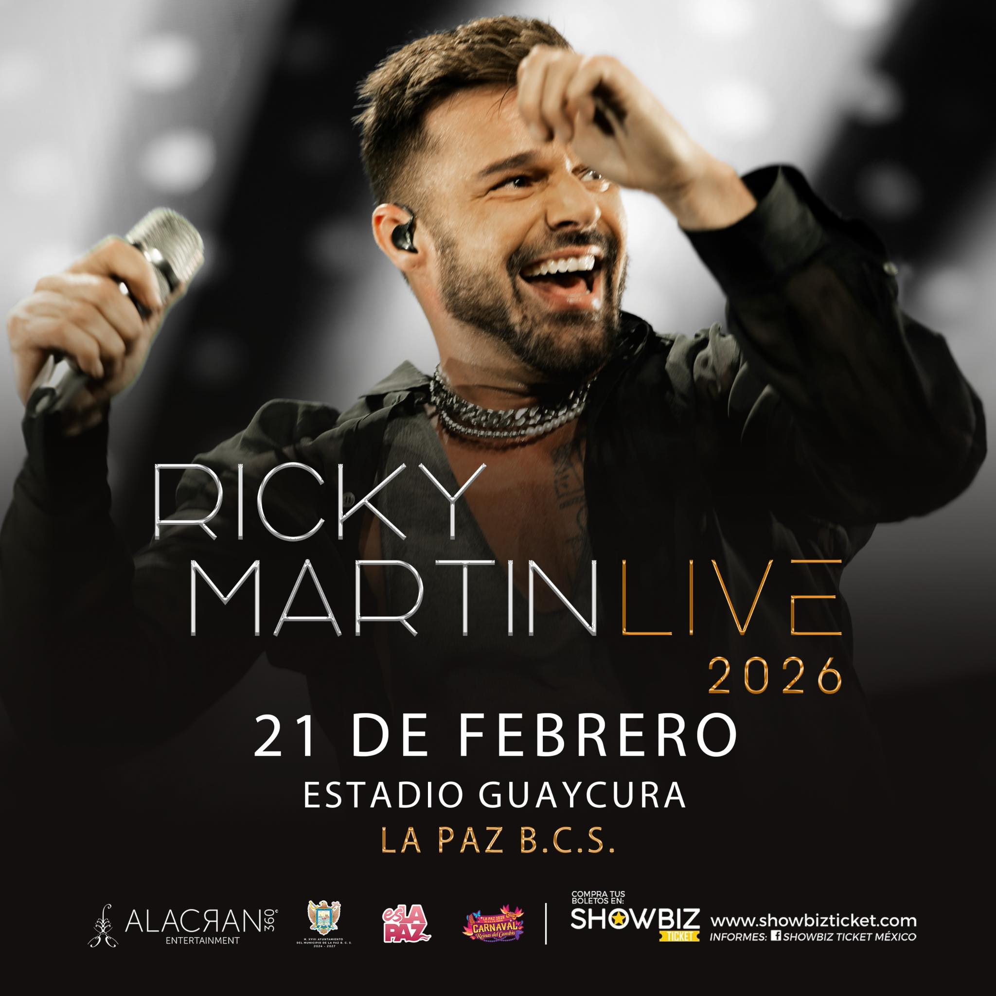 Concierto Ricky Martin. Carnaval La Paz 2026